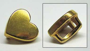 Perle für Lederband ca. 8mm Herz gold